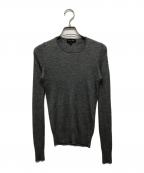 DRAWERドゥロワー）の古着「18Gカシミヤシルクリブクルーネックニット」｜グレー