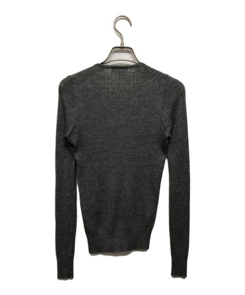 DRAWER（ドゥロワー）Drawer (ドゥロワー) 18Gカシミヤシルクリブクルーネックニット グレー サイズ:1の古着・服飾アイテム