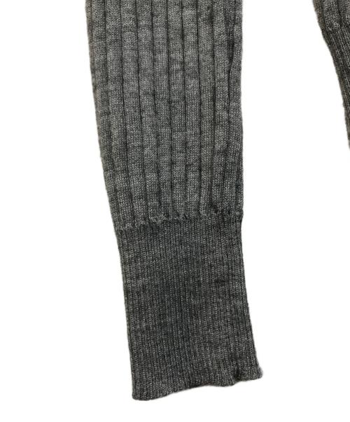DRAWER（ドゥロワー）Drawer (ドゥロワー) 18Gカシミヤシルクリブクルーネックニット グレー サイズ:1の古着・服飾アイテム