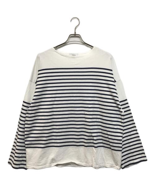 MARKA（マーカ）MARKA (マーカ) BASQUE SHIRT ORGANIC COTTON PANEL BORDER ホワイト×ネイビー サイズ:2の古着・服飾アイテム