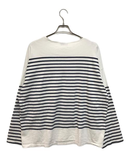 MARKA（マーカ）MARKA (マーカ) BASQUE SHIRT ORGANIC COTTON PANEL BORDER ホワイト×ネイビー サイズ:2の古着・服飾アイテム