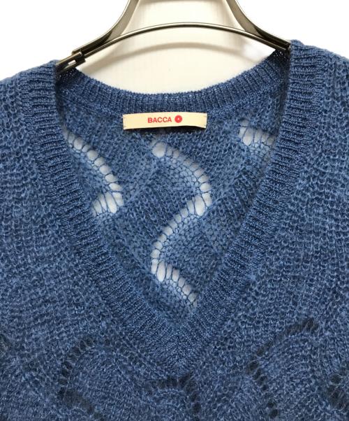 BACCA（バッカ）BACCA (バッカ) モヘヤ カラーブロックニットベスト ブルー×パープル サイズ:Sの古着・服飾アイテム