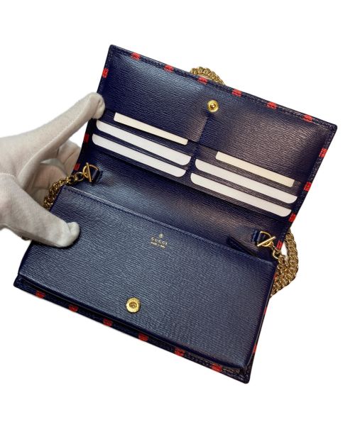 GUCCI（グッチ）GUCCI (グッチ) ホースビットチェーンウォレット ネイビーの古着・服飾アイテム