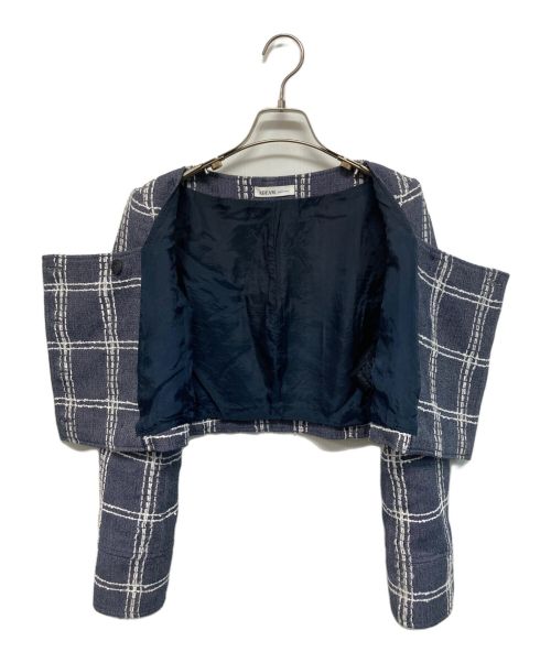 ADEAM（アディアム）ADEAM (アディアム) スクエアネック ジャケット ブルーの古着・服飾アイテム
