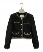 ）の古着「クロップドツイードジャケット」｜ブラック