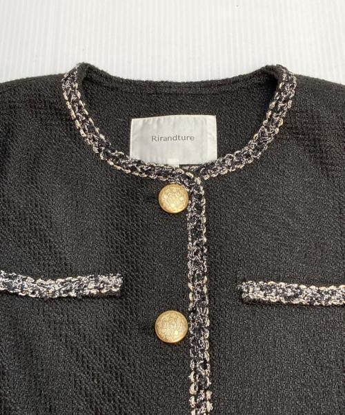 Rirandture（リランドチュール）Rirandture (リランドチュール) クロップドツイードジャケット ブラック サイズ:1の古着・服飾アイテム