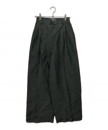 Plage（プラージュ）の古着「VIS/LINEN TUCK WIDE パンツ」｜グレー