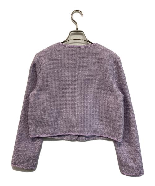 JILL BY JILLSTUART（ジル バイ ジルスチュアート）JILL BY JILLSTUART (ジル バイ ジルスチュアート) モールツイードブローチ付きジャケット パープル サイズ:SIZE Sの古着・服飾アイテム