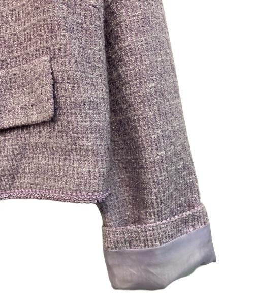 JILL BY JILLSTUART（ジル バイ ジルスチュアート）JILL BY JILLSTUART (ジル バイ ジルスチュアート) モールツイードブローチ付きジャケット パープル サイズ:SIZE Sの古着・服飾アイテム