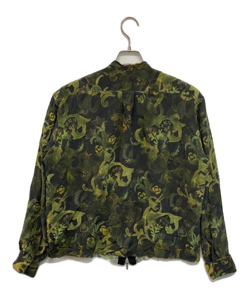 masu（エムエーエスユー）masu (エムエーエスユー) GRANNY ZIP-UP SHIRTS ブラック×グリーン サイズ:46の古着・服飾アイテム