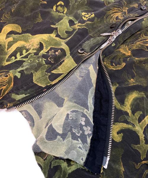 masu（エムエーエスユー）masu (エムエーエスユー) GRANNY ZIP-UP SHIRTS ブラック×グリーン サイズ:46の古着・服飾アイテム