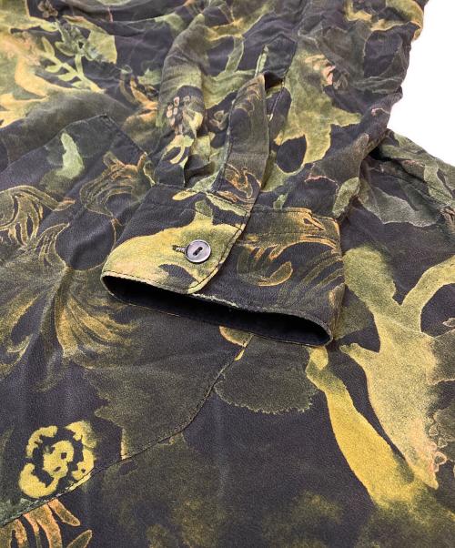 masu（エムエーエスユー）masu (エムエーエスユー) GRANNY ZIP-UP SHIRTS ブラック×グリーン サイズ:46の古着・服飾アイテム