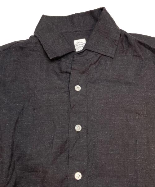 MARIA SANTANGELO（マリア サンタンジェロ）MARIA SANTANGELO (マリア サンタンジェロ) リネンカプリシャツ ブラック サイズ:XSの古着・服飾アイテム