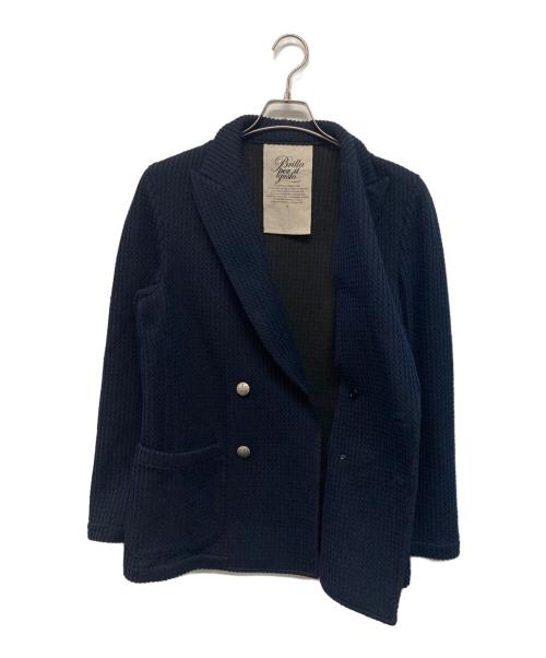 Brilla per il gusto（ブリッラ ペル イルグースト）Brilla per il gusto (ブリッラ ペル イルグースト) 4Bダブルブレストニットジャケット ネイビー サイズ:SIZE Sの古着・服飾アイテム
