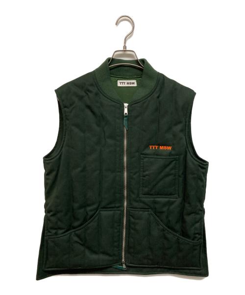 TTT MSW（ティー）TTT MSW (ティー) キルトワークベスト グリーン サイズ:Lの古着・服飾アイテム