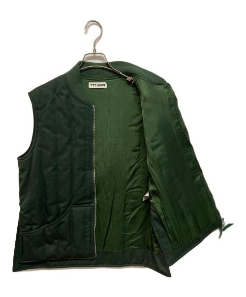 TTT MSW（ティー）TTT MSW (ティー) キルトワークベスト グリーン サイズ:Lの古着・服飾アイテム