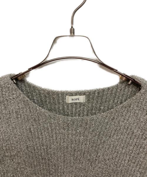 ROPE（ロペ）ROPE (ロペ) ラメフリンジボートネックニット シルバー サイズ:SIZE Freeの古着・服飾アイテム