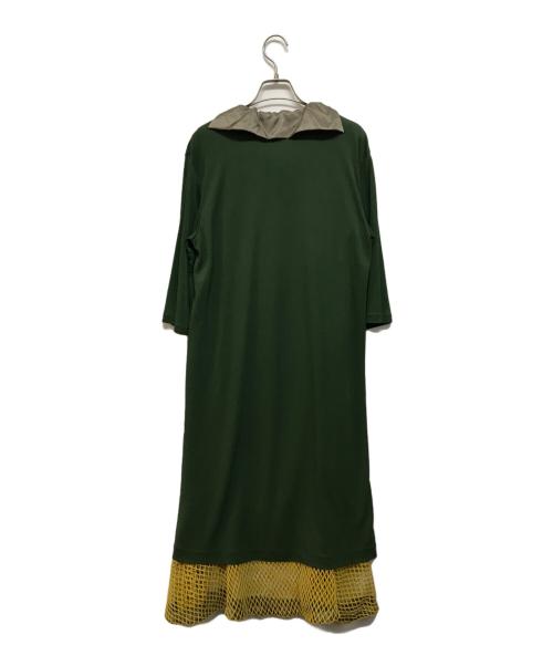 TOGA PULLA（トーガ プルラ）TOGA PULLA (トーガ プルラ) レーヨンジャージメッシュワンピース グリーン サイズ:36の古着・服飾アイテム
