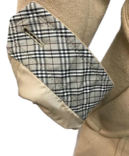 BURBERRY BLUE LABEL（バーバリーロンドンブルーレーベル）BURBERRY BLUE LABEL (バーバリーロンドンブルーレーベル) フーデットウールコート ベージュ サイズ:40の古着・服飾アイテム