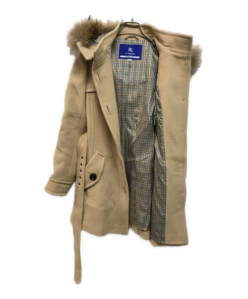 BURBERRY BLUE LABEL（バーバリーロンドンブルーレーベル）BURBERRY BLUE LABEL (バーバリーロンドンブルーレーベル) フーデットウールコート ベージュ サイズ:40の古着・服飾アイテム