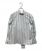 BLUE PALANGブルーパラン）の古着「STRIPED RIBBON BLOUSE」｜ホワイト