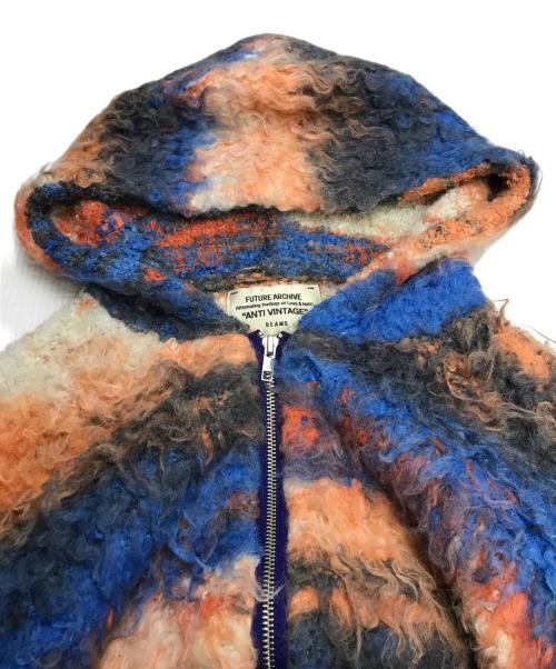 FUTURE ARCHIVE（フューチャー アーカイブ）FUTURE ARCHIVE (フューチャー アーカイブ) SHAGGY ZIP PARKA オレンジ×ブルー サイズ:Mの古着・服飾アイテム