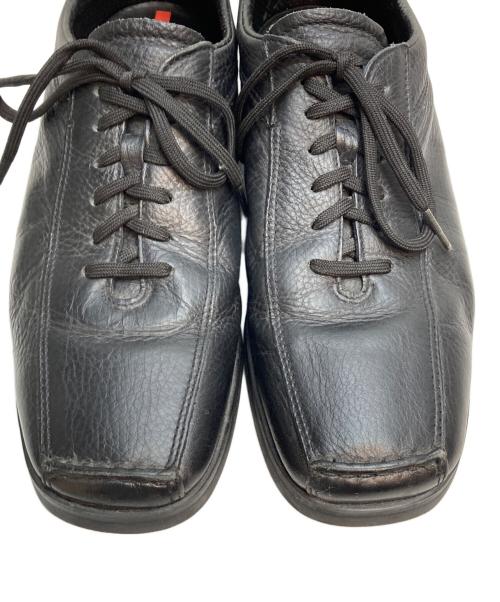 PRADA SPORTS（プラダスポーツ）PRADA SPORTS (プラダスポーツ) スクエアトゥレザースニーカー ブラック サイズ:7 1/2の古着・服飾アイテム