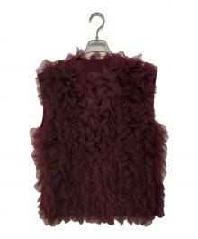 Ameri（アメリ）の古着「I LINE TULLE VEST」｜ボルドー