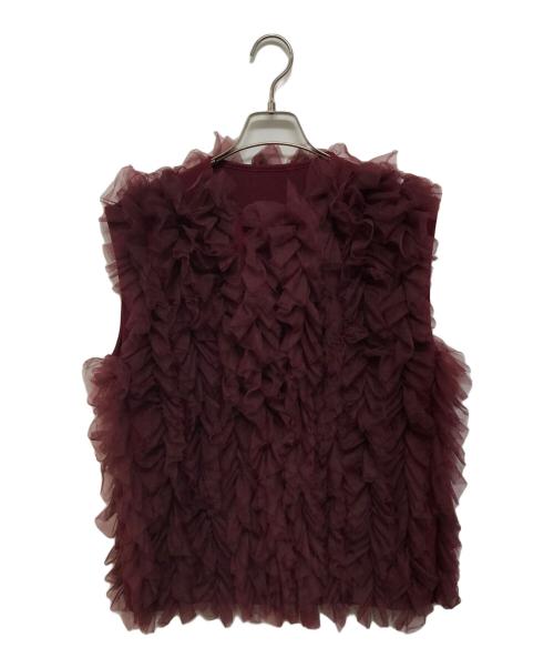Ameri（アメリ）Ameri (アメリ) I LINE TULLE VEST ボルドー サイズ:SIZE Ｍの古着・服飾アイテム