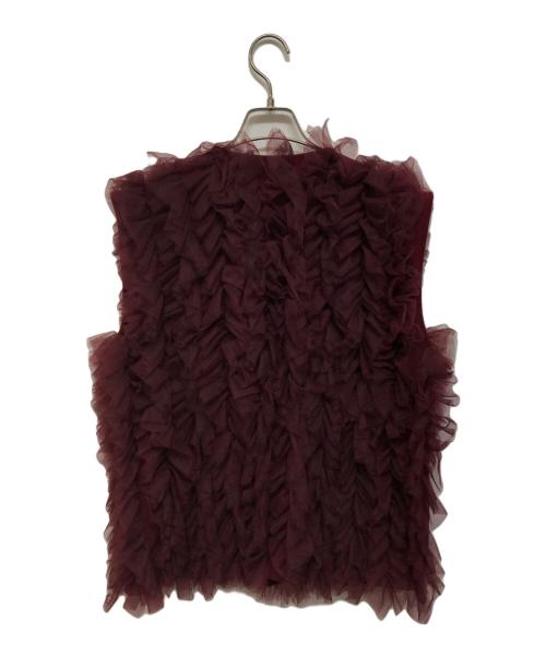 Ameri（アメリ）Ameri (アメリ) I LINE TULLE VEST ボルドー サイズ:SIZE Ｍの古着・服飾アイテム