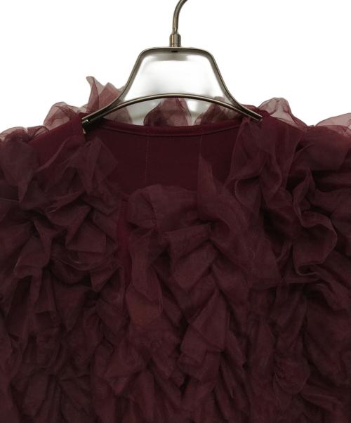 Ameri（アメリ）Ameri (アメリ) I LINE TULLE VEST ボルドー サイズ:SIZE Ｍの古着・服飾アイテム