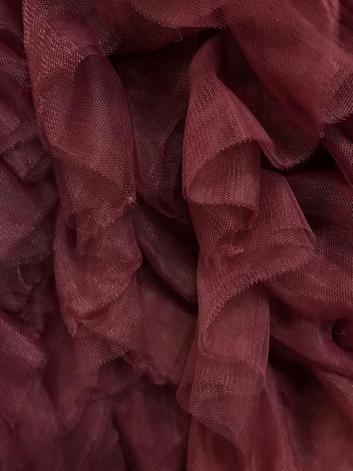 Ameri（アメリ）Ameri (アメリ) I LINE TULLE VEST ボルドー サイズ:SIZE Ｍの古着・服飾アイテム