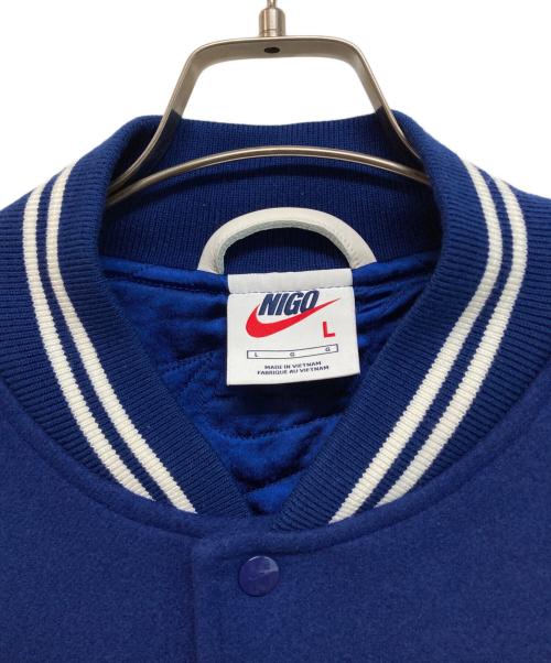 NIKE（ナイキ）NIKE (ナイキ) NIGO (二ゴー) NRG バーシティジャケット ブルー サイズ:Lの古着・服飾アイテム