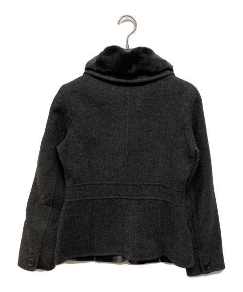 BURBERRY LONDON（バーバリーロンドン）BURBERRY LONDON (バーバリーロンドン) ラビットファー付きウールカシミヤジャケット ブラック サイズ:40の古着・服飾アイテム