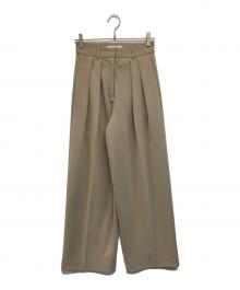 TODAYFUL（トゥデイフル）の古着「ダブルタックツイルトラウザーズ」｜ベージュ