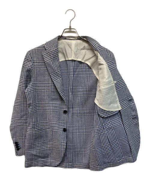 Brilla per il gusto（ブリッラ ペル イルグースト）Brilla per il gusto (ブリッラ ペル イルグースト) CERRUTI リネンコットン グレンチェック ジャケット ブルー サイズ:SIZE 46の古着・服飾アイテム