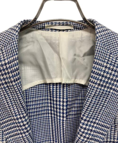 Brilla per il gusto（ブリッラ ペル イルグースト）Brilla per il gusto (ブリッラ ペル イルグースト) CERRUTI リネンコットン グレンチェック ジャケット ブルー サイズ:SIZE 46の古着・服飾アイテム