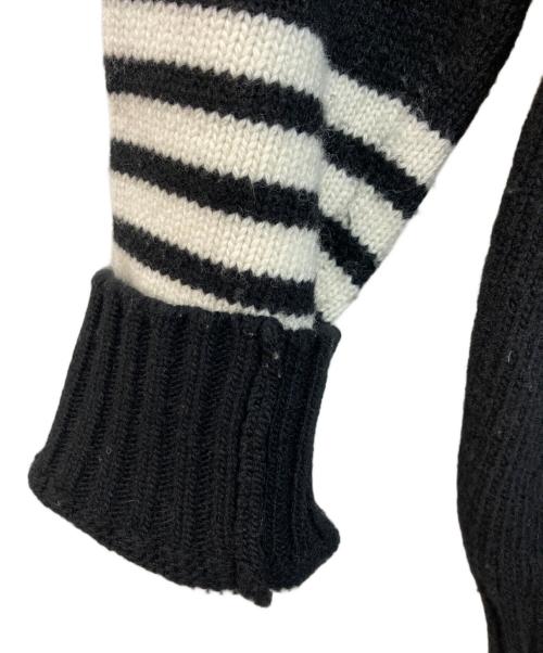 CORGI（コーギ）CORGI (コーギ) 袖ボーダーニットカーディガン ブラック サイズ:Mの古着・服飾アイテム