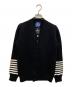 CORGI（コーギ）の古着「袖ボーダーニットカーディガン」｜ブラック