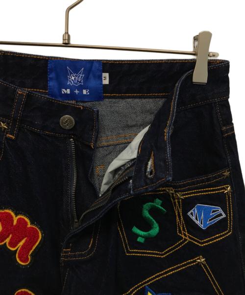 maison emerald（メゾンエメラルド）maison emerald (メゾンエメラルド) ワッペン付きデニムパンツ ネイビー サイズ:SIZE Ｍの古着・服飾アイテム