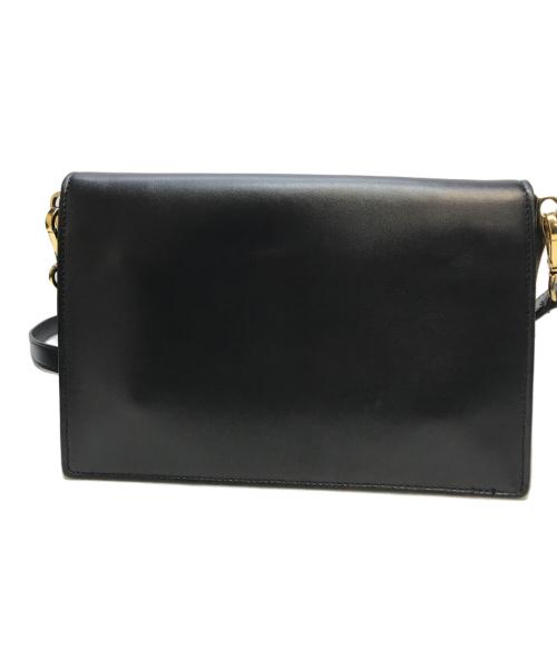 ZANCHETTI（ザンケッティー）ZANCHETTI (ザンケッティー) Clip レザーショルダーバッグ ブラックの古着・服飾アイテム