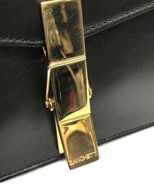 ZANCHETTI（ザンケッティー）ZANCHETTI (ザンケッティー) Clip レザーショルダーバッグ ブラックの古着・服飾アイテム