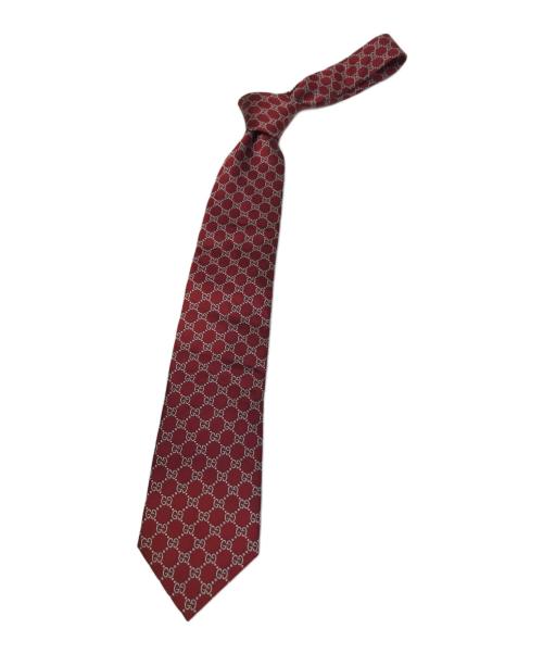 GUCCI（グッチ）GUCCI (グッチ) GG パターン シルクネクタイ レッド サイズ:-の古着・服飾アイテム