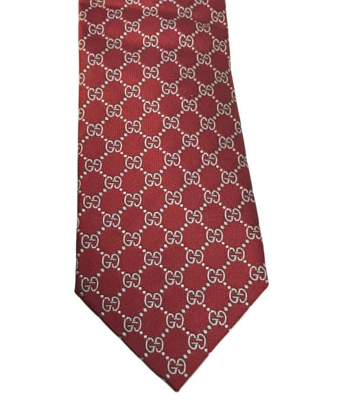 GUCCI（グッチ）GUCCI (グッチ) GG パターン シルクネクタイ レッド サイズ:-の古着・服飾アイテム