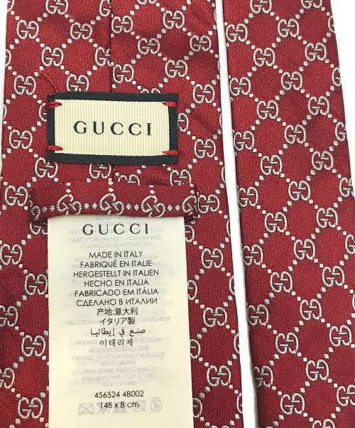 GUCCI（グッチ）GUCCI (グッチ) GG パターン シルクネクタイ レッド サイズ:-の古着・服飾アイテム