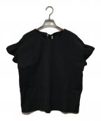 SOIL NINEソイルナイン）の古着「Taffeta Sleeve Frill Pullover」｜ブラック