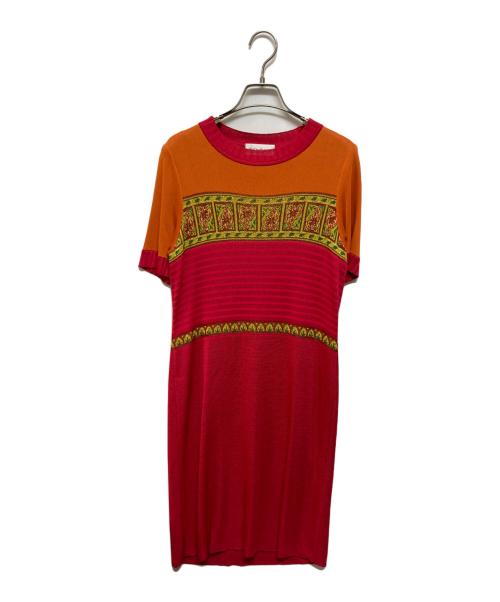 Yves Saint Laurent（イヴサンローラン）Yves Saint Laurent (イヴサンローラン) ニットワンピース レッド サイズ:Mの古着・服飾アイテム