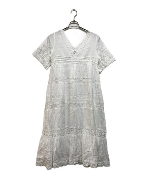 CLOTH&CROSS（クロスアンドクロス）CLOTH&CROSS (クロスアンドクロス) リネンワンピース ホワイト サイズ:.の古着・服飾アイテム