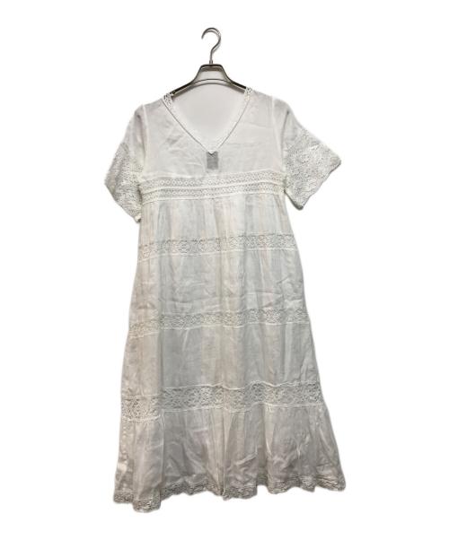 CLOTH&CROSS（クロスアンドクロス）CLOTH&CROSS (クロスアンドクロス) リネンワンピース ホワイト サイズ:.の古着・服飾アイテム