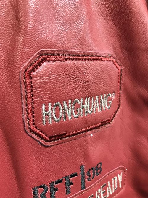 BOLINI（ボリーニ）BOLINI (ボリーニ) ワッペンレザーブルゾン レッド サイズ:50の古着・服飾アイテム